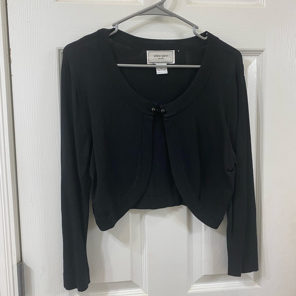 Black, crop, long sleeve sweater.  Medium.